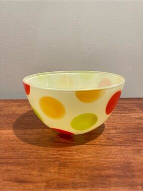 Vintage Walther Glas 6.5” Love Shakes Bowl Polka Dots MCM glass bowl Rare